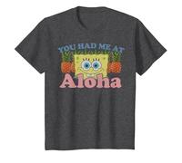 Spongebob Squarepants Had Me At Aloha T-Shirt, Kinder, Anthrazit Meliert, 140