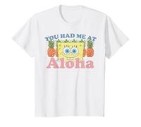 Spongebob Squarepants Had Me at Aloha T-Shirt, Kinder, Weiß, 140