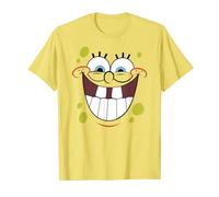 SPONGEBOB SQUAREPANTS Kinder Unisex-Erwachsene und Kinder T-Shirt Cartoon-Novelty, SpongeBob Smile Face Gelb Small Kurzarm Klassisch Sommer 1 Count 0 Taschen dehnbar Cartoon-Muster, leuchtendes Gelb