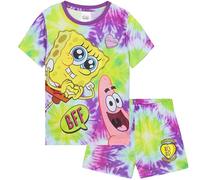 SPONGEBOB SQUAREPANTS Pyjama Kinder Teenager Weiche Mädchen Schlafanzug Kurz Sommer Lounge Set Geschenk für Mädchen (7-8 Jahre, Multi)