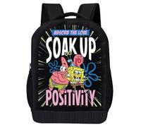 SpongeBob SquarePants Rucksack für die Schule | Kinder-Reiserucksack Schulrucksack, Positivität aufsaugen, 18 x 12 x 6 inches, Tagesrucksäcke