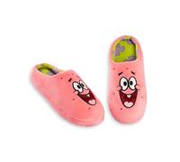 SPONGEBOB SQUAREPANTS Schwammkopf Patrick Pink Pantoletten | Flauschige Hauskleidung für Unisex-Erwachsene | Loungewear mit Zeichentrickfiguren | Bequeme Hausschuhe | SpongeBob-Merch