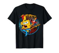 SPONGEBOB SQUAREPANTS T-Shirt für Damen, Herren & Kinder - Cartoon-Muster - Schwarz - S - Kurzarm - Klassisch - Unisex - EU 38/40 - Cartoon-Fans, Kinder