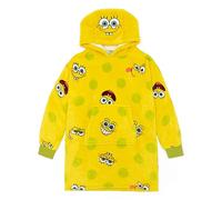 SPONGEBOB SQUAREPANTS Tragbare Decke für Kinder | Fleece-Hoodie mit Allover-Print „Sponge Bob“ für Jungen und Mädchen | Gelber, gemütlicher, Schwerer Kuschel-Kapuzenpullover