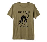 Spooky Black Cat Goblin Mode aktiviert Halloween Premium T-Shirt