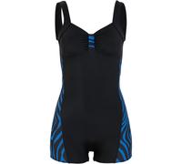 Badeanzug BONPRIX, Damen, Gr. 54, N-Gr, schwarz, blau, Obermaterial: 80% Polyamid, 20% Elasthan. Futter: 100% Polyester, Badeanzüge Badeanzug, sportlicher Stil, Obermaterial aus Polyamid und Elasthan