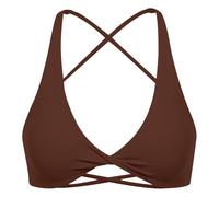 Sport BH Damen Rückenfrei - Sexy Seamless Bra Damen Ohne Bügel Cross Back Design Bralette mit Abnehmbaren Gepolstert Spaghettiträger Push Up BHS Crop Tops Bügellos Bustier Neckholder Büstier
