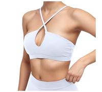 Sport BH Damen Sexy Neckholder - Rückenfrei Bralette Damen Ohne Bügel Starker Halt Spaghettiträger BHS mit Gepolstert Rückenfrei Push up Tanktop Kreuzträger Büstier Minimizer Bustier für Yoga