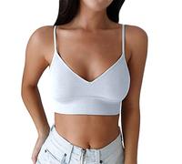 Sport BH Damen Trägertop- Spaghettiträger Crop Tops Damen Sexy,Busenfrei Oberteile Damen-BHS Bra Push Up mit Gepolstert Trägershirt Rückenfrei Cross Bandage Stricktop BHS für Frauen Teenager Mädchen