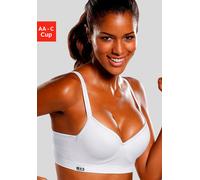 Sport-BH H.I.S, Damen, Gr. 75, Cup A, weiß, Microtouch, Obermaterial: 85% Polyamid, 15% Elasthan, BHs Sport-BH, mit Push-up-Kissen (601417-75) weiß