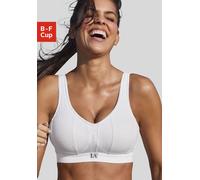 Sport-BH LASCANA ACTIVE, Damen, Gr. 75, Cup C, weiß, Netz, Obermaterial: 74% Polyamid, 14% Elasthan, 12% Polyester (COOLMAX), BHs Sport-BH, für Sportarten mit mittlerer Belastbarkeit, Topseller (56990