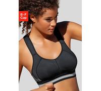 Sport-BH LASCANA ACTIVE, Damen, Gr. 85, Cup E, schwarz, Microtouch, Obermaterial: 58% Polyamid, 42% Elasthan, BHs Sport-BH Sportbekleidung, ohne Bügel für Sportarten mit starker Belastbarkeit (9006321