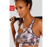 Sport-BH LASCANA ACTIVE, Damen, Gr. 90, Cup A, bunt (blumendruck), Microtouch, Obermaterial: 76% Polyamid, 24% Elasthan, sportlich, BHs, ohne Bügel, für starke Belastbarkeit (61132560-90) blumendruck