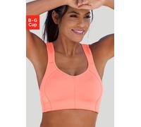 Sport-BH LASCANA ACTIVE, Damen, Gr. 90, Cup C, orange (neon orange), Microtouch, Obermaterial: 58% Polyamid, 42% Elasthan, BHs Sport-BH, mit weichem Frottee-Lining und breiten, wattierten Trägern (587
