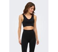 Sport-BH ONLY PLAY "ONPEDDA-2 SEAM BRA NOOS", Damen, Gr. S, N-Gr, schwarz (schwarz detail:with wash), Jersey, Obermaterial: 92% Polyamid, 8% Elasthan, unifarben, regular fit, BHs Sport-BH, Regular Fit