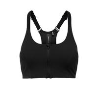 Sport-BH ONLY PLAY "ONPJANA-3 ZIP SPORTS BRA NOOS", Damen, Gr. M, N-Gr, schwarz, Jersey, Obermaterial: 75% Nylon, 25% Elasthan, unifarben, regular fit, BHs Sport-BH (30777725-M)