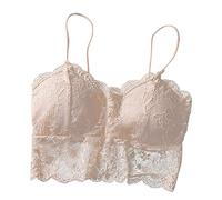Sport BH Set Damen Bralette Damen Spitze ohne Bügel Bustier Top mit Abnehmbaren Pads für Sport Tägliches Tragen