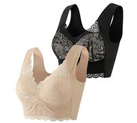 Sport BH Starker Halt Bustier Damen BH ohne Buegel Bralette Damen Baumwolle Push Up Büstenhalter Halbschalen Träger Unterhemd Spaghetti Bra Top Low Support Bra
