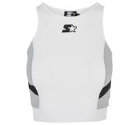 Sport-BH STARTER BLACK LABEL "Starter Black Label Damen Ladies Starter Sports Cropped Top", Damen, Gr. L, Cup 0, weiß (weiß, schwarz), 80% Polyamid, 20% Elasthan, BHs Sport-BH (88091559-L) weiß, schwa