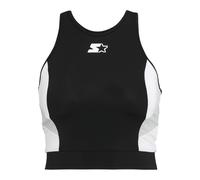Sport-BH STARTER BLACK LABEL "Starter Black Label Damen Ladies Starter Sports Cropped Top", Damen, Gr. L, Cup 0, schwarz-weiß (schwarz, weiß), 80% Polyamid, 20% Elasthan, BHs Sport-BH (93201706-L) sch