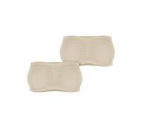 Sport-BH URBAN CLASSICS "Urban Classics Damen Ladies Pads Bandeau 2-Pack", Damen, Gr. L, Cup 0, beige (softseagrass, softseagrass), 90% Polyamid, 10% Elasthan, BHs Sport-BH (69243833-L) softseagrass,