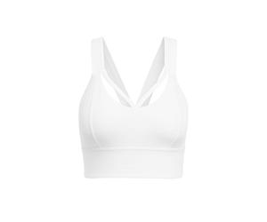 Sport-BH URBAN CLASSICS "Urban Classics Ladies Sports Bra crossed", Damen, Gr. XS, Cup 0, weiß, 80% Nylon, 20% Elasthan, BHs Sport-BH (17556424-XS) weiß