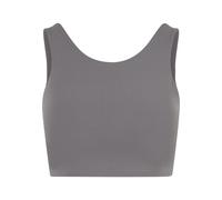 Sport-BH URBAN CLASSICS "Urban Classics Ladies Sports Bra low back", Damen, Gr. L, Cup 0, senior grau, 80% Nylon, 20% Elasthan, BHs Sport-BH (27764831-L) senior grau