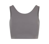 Sport-BH URBAN CLASSICS "Urban Classics Ladies Sports Bra low back", Damen, Gr. S, Cup 0, senior grau, 80% Nylon, 20% Elasthan, BHs Sport-BH (27764831-S) senior grau