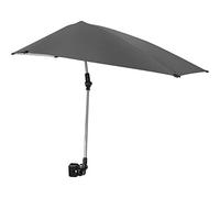 Sport-Brella Versa-Brella Verstellbarer Regenschirm, verstellbare Klemme, 360 Grad 4-Wege schwenkbar & UPF 50+ Futter für Stühle, leicht & einfach aufzustellen, Grau, 42"/ 107cm