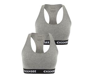 Sport-Bustier CHIEMSEE, Damen, Gr. XL (42), medium grau, medium grau, 71% Baumwolle, 24% Viskose, 5% Elasthan, BHs (65095040-XL) medium grau, medium grau