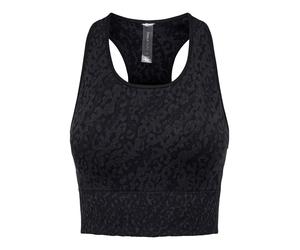 Sport-Bustier ONLY PLAY "ONPDAISY-2-BETTY SEAM BRA NOOS", Damen, Gr. L (40), N-Gr, schwarz (turbulence detail:with schwarz), Jersey, Obermaterial: 78% Polyamid, 16% Polyester, 6% Elasthan, gemustert,