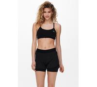 Sport-Bustier ONLY PLAY "ONPLEA SEAM SPORTS BRA", Damen, Gr. S, N-Gr, schwarz, Jersey, Obermaterial: 92% Polyamid, 8% Elasthan, unifarben, BHs, mit Logodruck, aus Polyamid und Elasthan, in Jersey-Qual