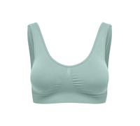 Sport-Bustier ONLY PLAY "ONPMIRA SEAM SPORTS BRA", Damen, Gr. M, N-Gr, surf spray, Obermaterial: 92% Nylon, 8% Elasthan, unifarben, slim fit, BHs Sport-Bustier, nahtlose Verarbeitung, Topseller (84964