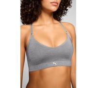 Sport-Bustier PUMA "PUMA WOMEN 3D KNIT SPORT TRIANGLE TOP", Damen, Gr. XXL, N-Gr, grau melange, Single Jersey, Obermaterial: 65% Polyamid, 24% Polyester, 11% Elasthan, BHs, wendbare und verstellbare T