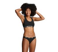 Sport-Bustier PUMA "PUMA WOMEN RACER BACK TOP 1P HANG", Damen, Gr. XL, N-Gr, schwarz, Single Jersey, Obermaterial: 57% Baumwolle, 38% Modal, 5% Elasthan, eng, BHs Sport-Bustier, Racerback-Rücken, Logo