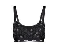 Sport-Bustier PUMA "WOMEN PRINTED PADDED TOP", Damen, Gr. S, N-Gr, schwarz (schwarz combo), Obermaterial: 95% Baumwolle, 5% Elasthan, animal-print, gemustert, BHs, elastisch, Animal-Print (42948816-S)