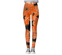 Sport Leggings Damen Halloween Hose Eng, Lustig Mit Spinnennetz Skelett Druck Leggins Lang Strumpfhose Große Größen Yogahose Push Up Yoga Pants Casual Sportleggings Moderne Tights Für Horror-Nächte