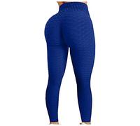 Sport Leggings Damen High Waist - Yogahose Damen Push Up Sport Leggings Damen Booty Scrunch Honeycomb Sportleggins Lang Gym Fitness Leggins Blickdichte Laufhose Sporthose Yoga Hose für Mädchen