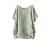 Sport Oberteile Damen Leinenbluse Sommer Große Größe Baumwolle Leinen Shirt Kurzarm Leinenhemd Lose Blusen Tuniken Frauen Bluse Elegant Oberteile Sommerblusen Angebote Tages Blitzangebote Heute