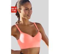 Sport-Push-up-BH LASCANA ACTIVE, Damen, Gr. 70, Cup B, orange (neon koralle), Microtouch, Obermaterial: 85% Polyamid, 15% Elasthan, BHs, mit Bügel mit eingearbeiteten Kissen (51727958-70) neon koralle