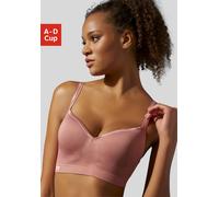 Sport-BH LASCANA ACTIVE, Damen, Gr. 90, Cup B, rosa (vintage, rose), Microtouch, Obermaterial: 85% Polyamid, 15% Elasthan, figurbetont, BHs Sport-BH, mit Trägern in Satinoptik (79134951-90)