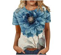 Sport T-Shirt Damen Fitness Long Bluse Für Damen Top Weiß Damen Cold Shoulder Shirt Damen Damen Tshirt Lang Crop Tops Damen Damen Shirts Bade Tankini(Marine, L)