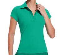 Sport-Tops für Damen, Basic-Tops, V-Ausschnitt, kurzärmelig, Blusen, schmale Passform, Polo-Shirts, leichtes Sommer-Top, Lauf-T-Shirt, Sport, Workout, Yoga-Top, A Green, 3XL
