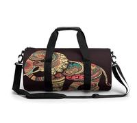 Sport-Turnbeutel für Damen und Herren, Basketball-Logo mit Flammen, zylindrische Reisetasche mit verstellbaren Trägern für Reisen, Sport, Workout, Schöner Elefant, 45x23x23CM, Reisetasche