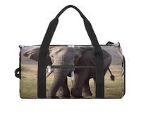 Sport-Turnbeutel für Damen und Herren, mit Schuhfach und Nasstasche, Basketball-Logo mit Flammen, Reisetasche für Reisen, Sport, Fitness, Workout, Elefant mit großen Ohren, Einheitsgröße, Reisetasche