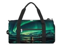 Sport-Turnbeutel für Damen und Herren, mit Schuhfach und Nasstasche, cooles Schlagzeug-Set, Reisetasche für Reisen, Sport, Fitness, Workout, Dunkle Nordlichter, Einheitsgröße, Reisetasche