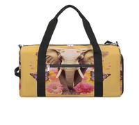 Sport-Turnbeutel für Damen und Herren, mit Schuhfach und Nasstasche, gedrehtes Verheddern, Reisetasche für Reisen, Sport, Fitness, Workout, Zwei Schmetterlinge und Elefant, Einheitsgröße, Reisetasche