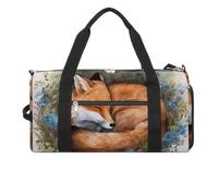 Sportbeutel für Herren und Damen, Reisetasche, Motiv: schlafender Fuchs, leicht, Handgepäck, Sporttasche für Reisen, Stil, Einheitsgröße, Einheitsgröße, Stil:, Einheitsgröße