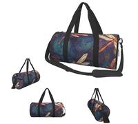 Sportbeutel, klein, Garten, Hase, Seesack, Übernachtungstasche mit Schuhfach, Handgepäcktasche für Damen und Herren, Handbemalte Libelle, Einheitsgröße