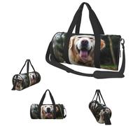 Sportbeutel, klein, Garten, Hase, Seesack, Übernachtungstasche mit Schuhfach, Handgepäcktasche für Damen und Herren, Lustiger Golden Retriever, Einheitsgröße